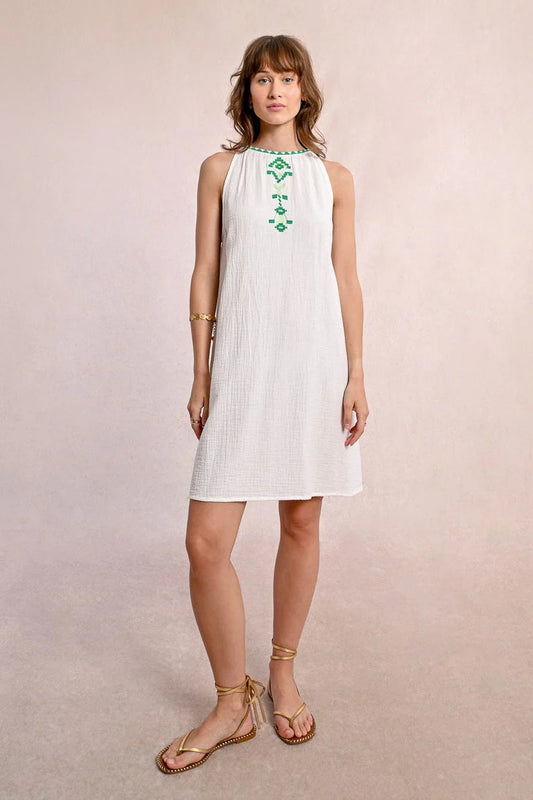 Embroidered Poplin Dress
