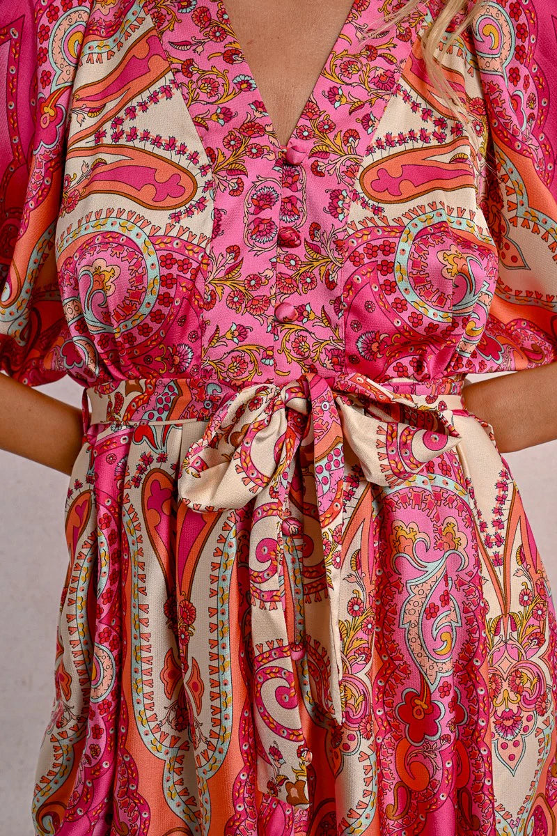 Paisley Kimono Dress