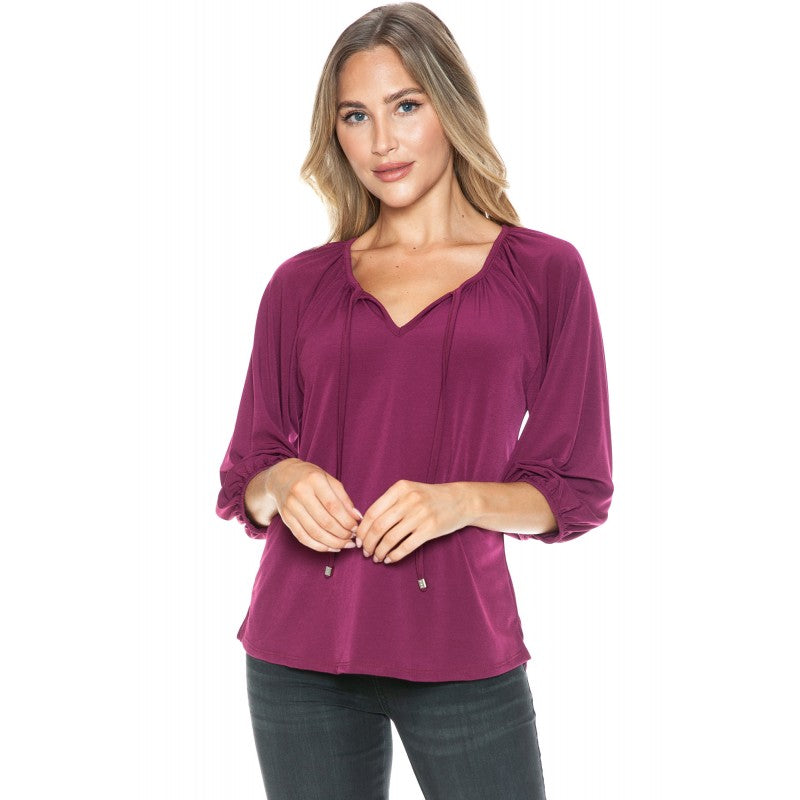 Berry 3/4 Sleeve Shirt