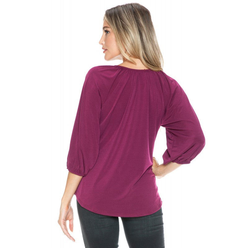 Berry 3/4 Sleeve Shirt