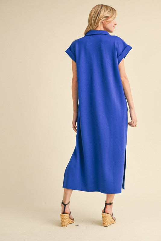 Royal V Neck Maxi Dress