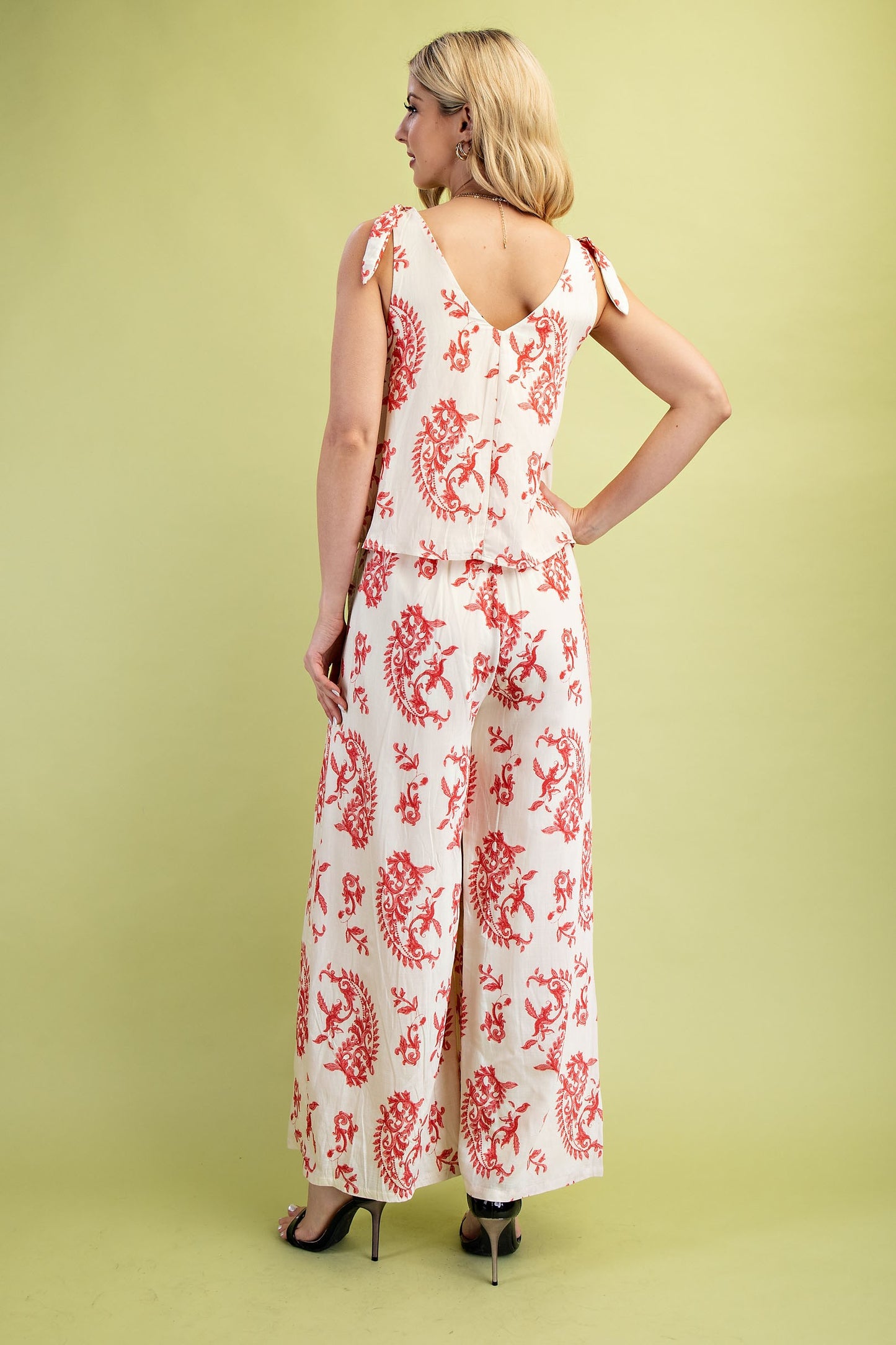 Raspberry and White Jumpsuit