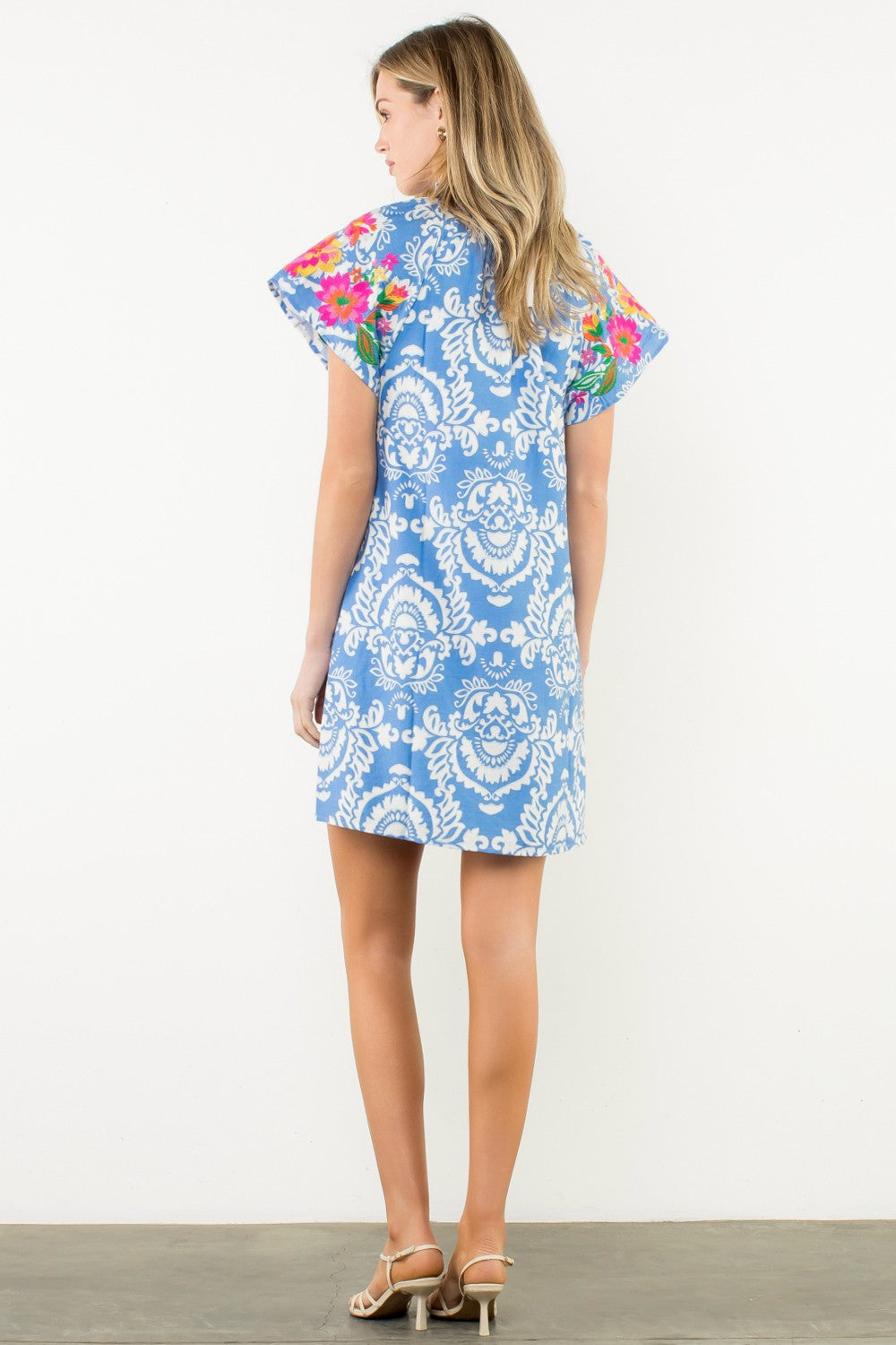 Mia Embroidered Print Dress