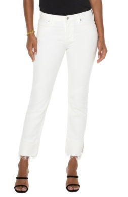 Non-skinny skinny w double fray hem