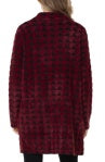 Red Houndstooth Open Front Coatigan