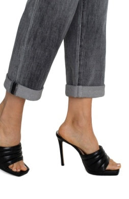 Gray keeper boyfriend rolled cuff jean