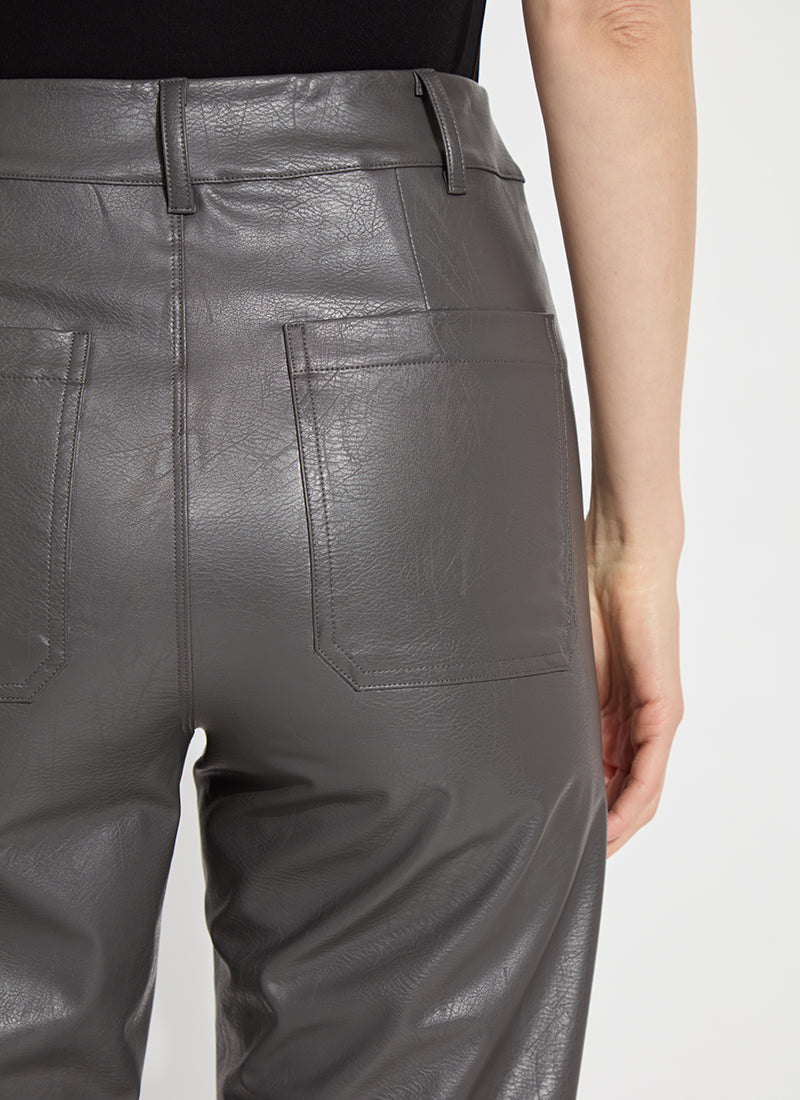 High Waist Vegan leather Wide Leg Pant