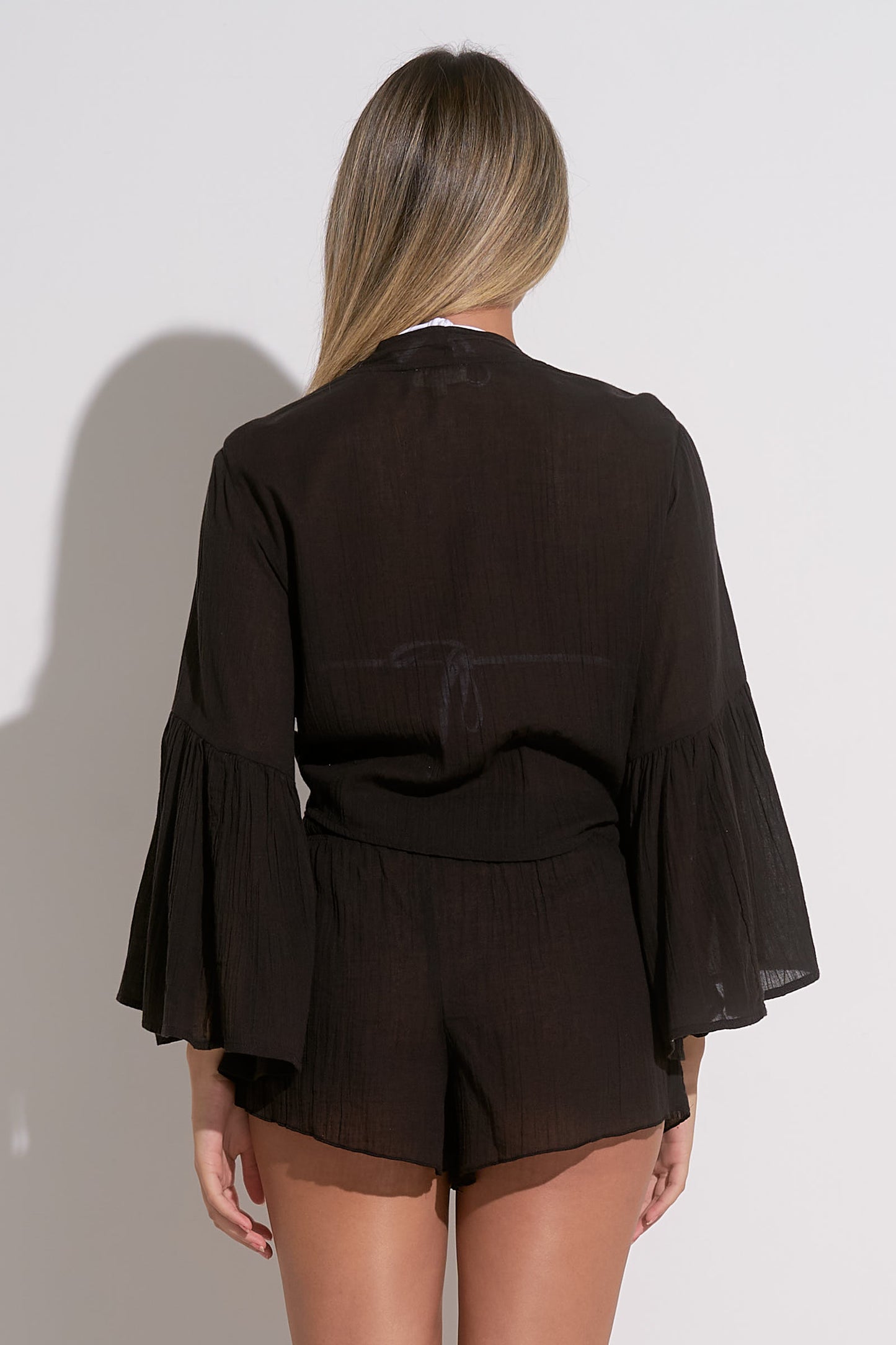 Bell Sleeve Sheer 3/4 Top
