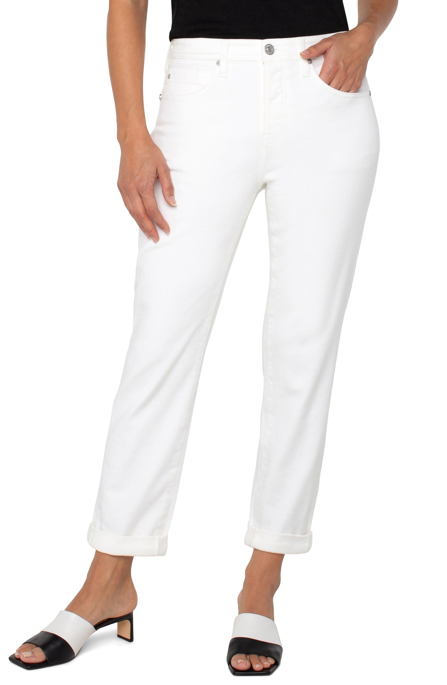 The keeper boyfriend rolled cuff jean