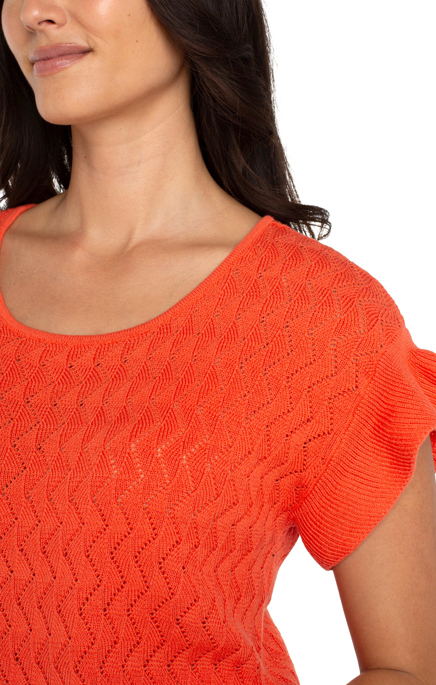 Orange Flutter Sleeve Shirt