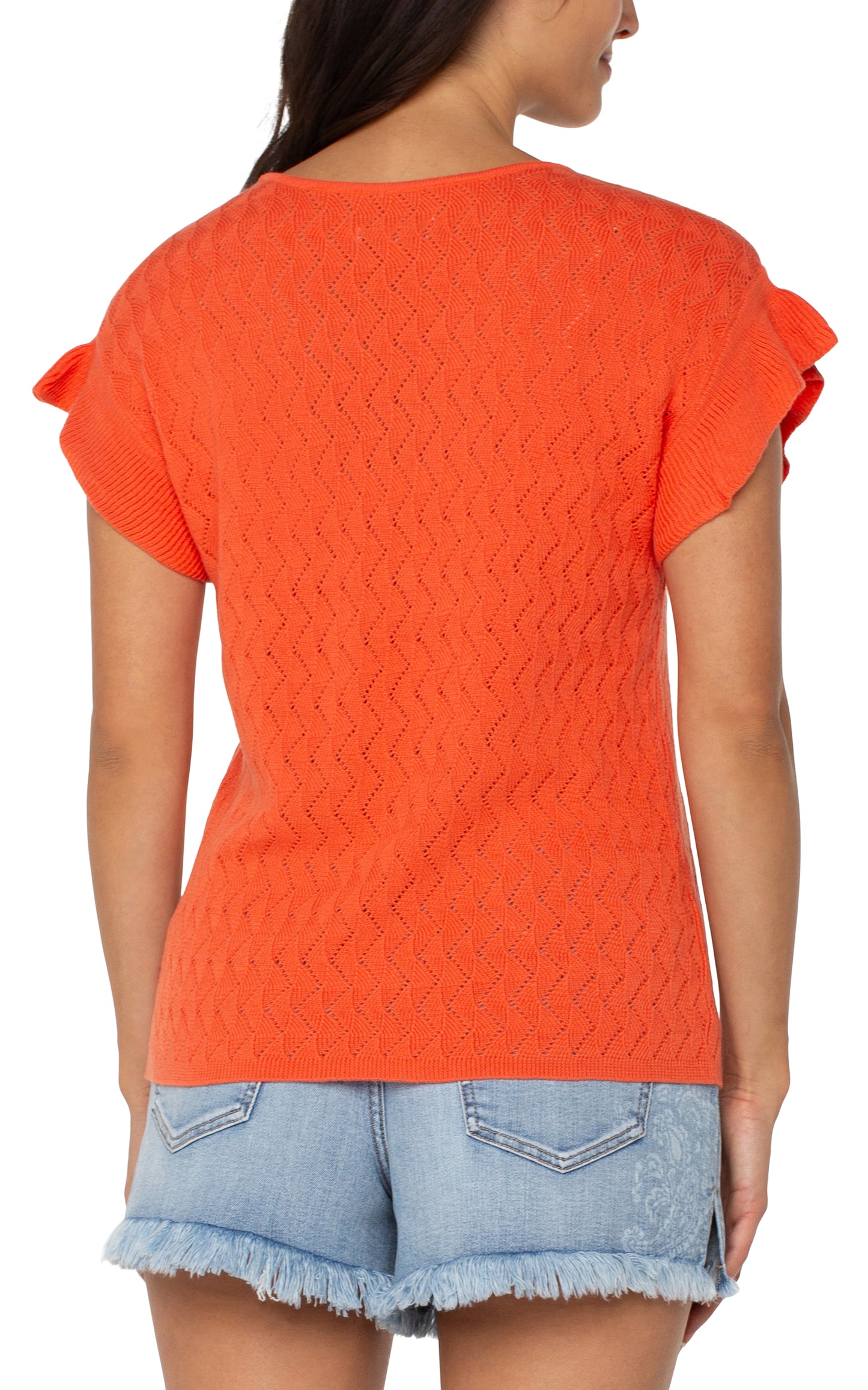 Orange Flutter Sleeve Shirt