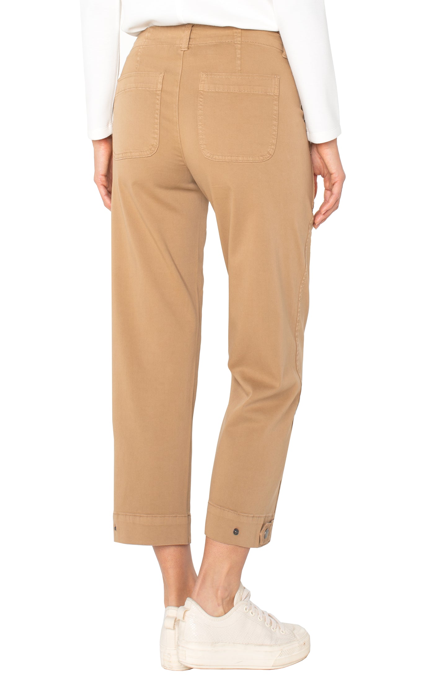 Utility crop w/ tab hem pants