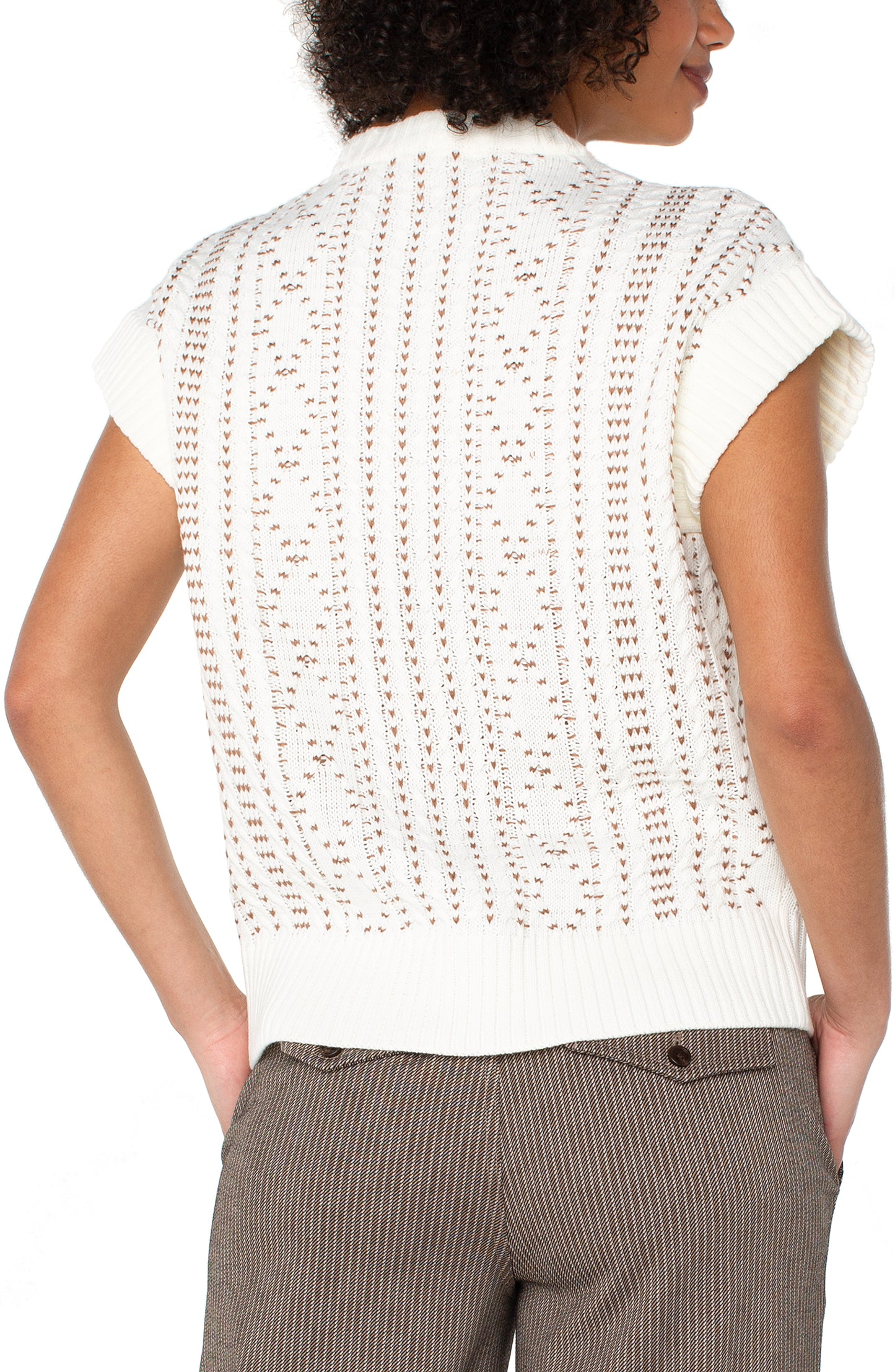 Cap sleeve dolman 1/2 zip sweater