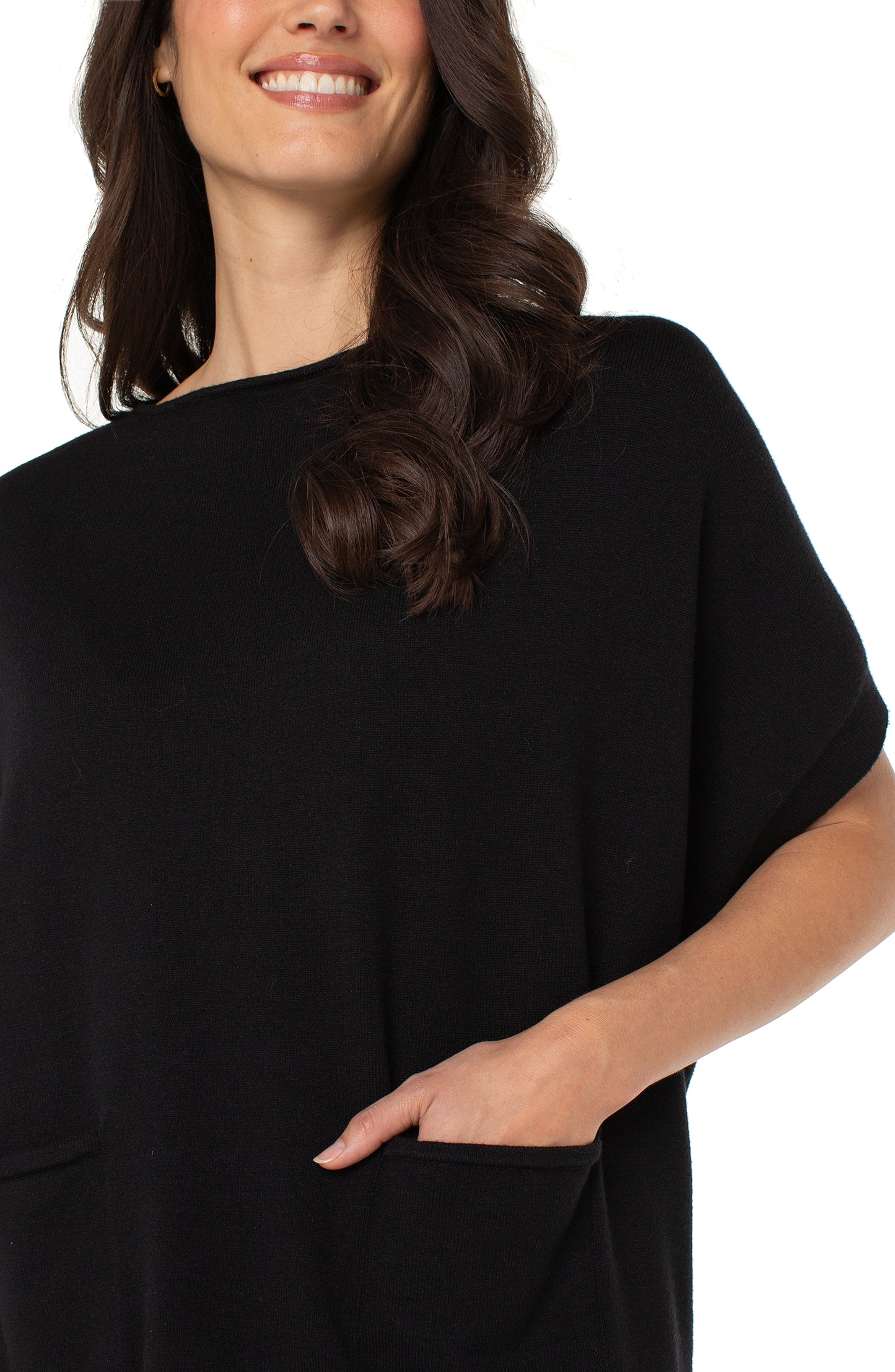 Short Sleeve Boat Neck Dolman Sweater