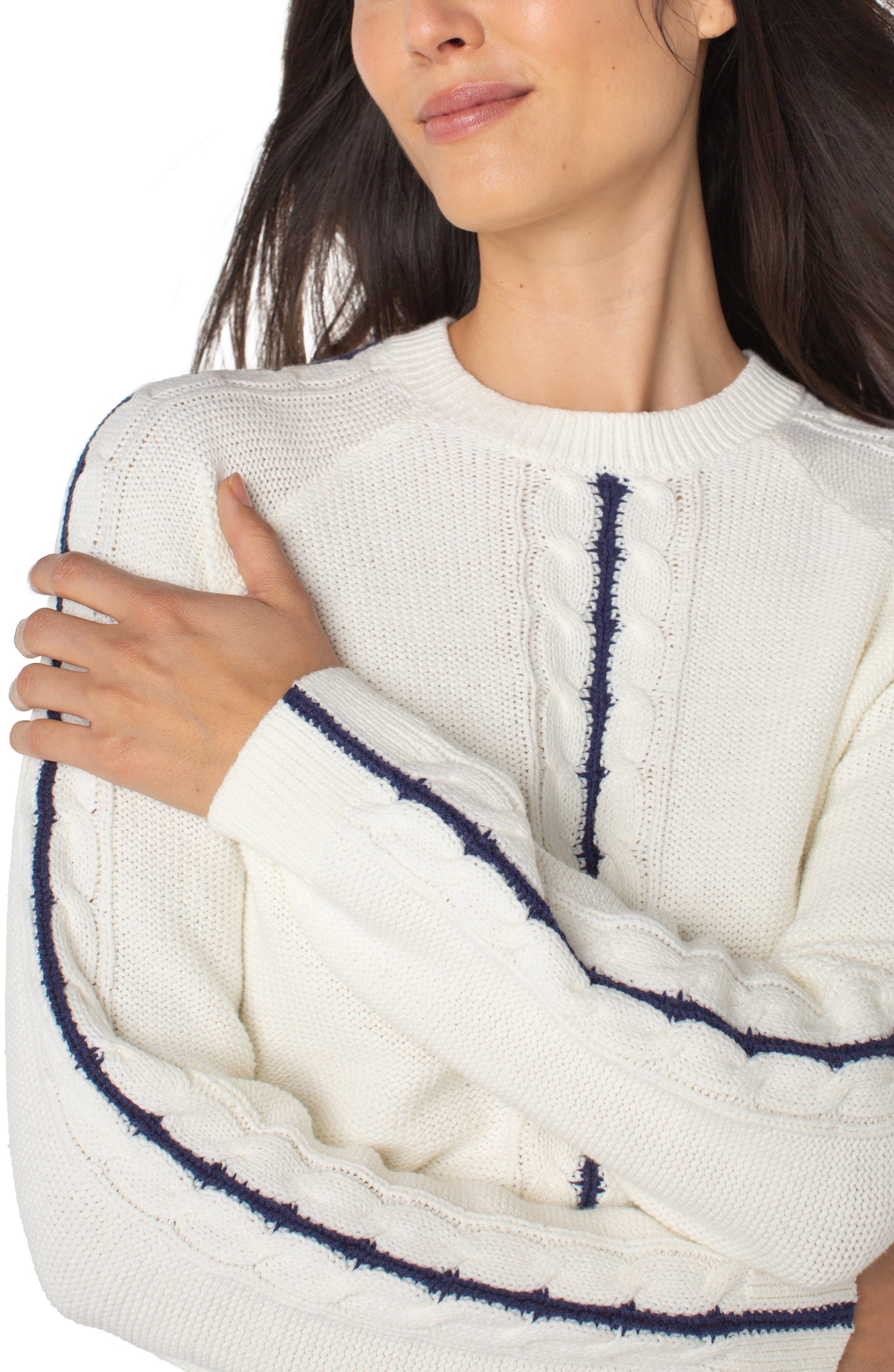 White Raglan Crew Neck Sweater