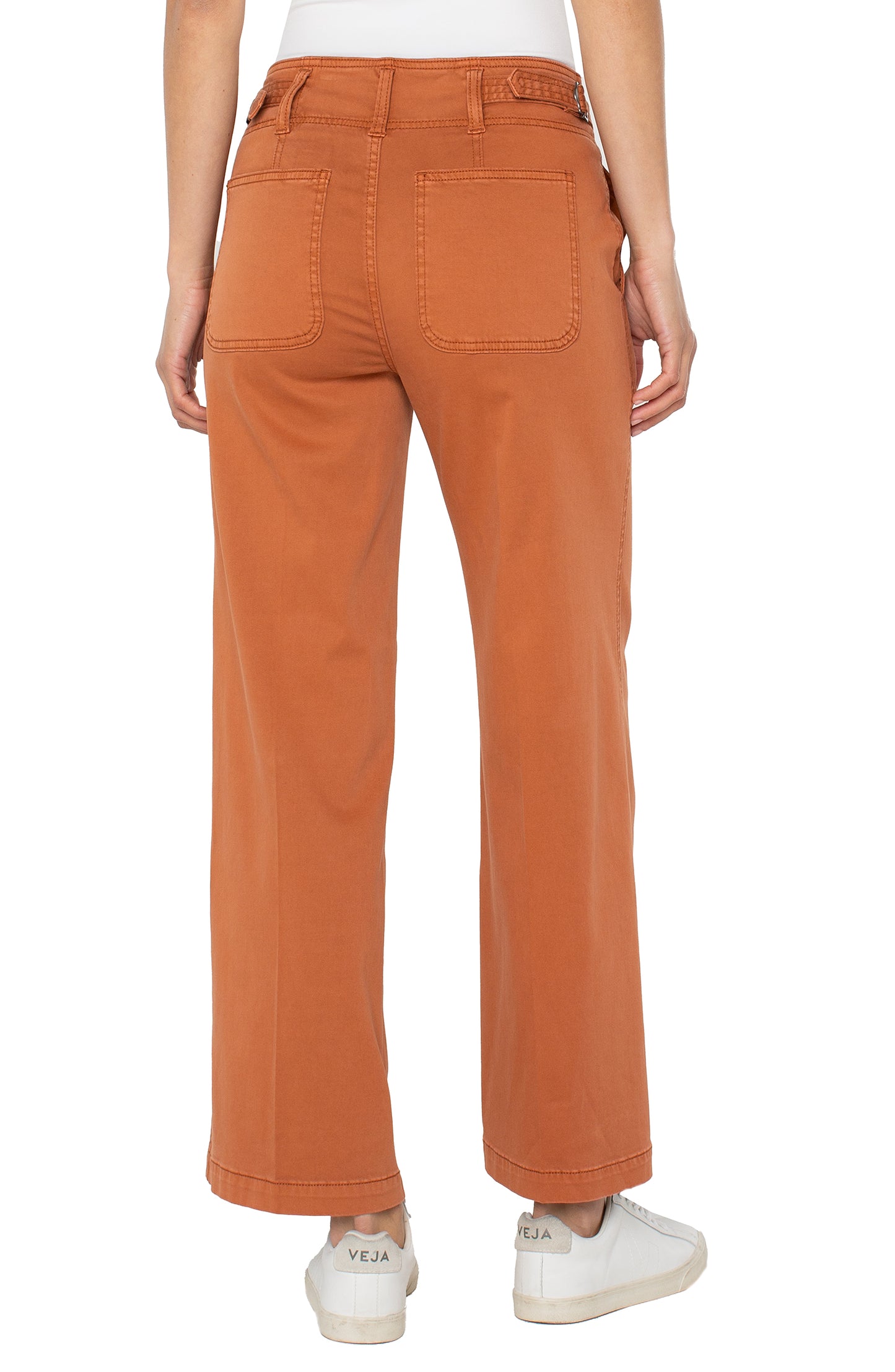 High Rise Cinch Waist Wide Leg Pant