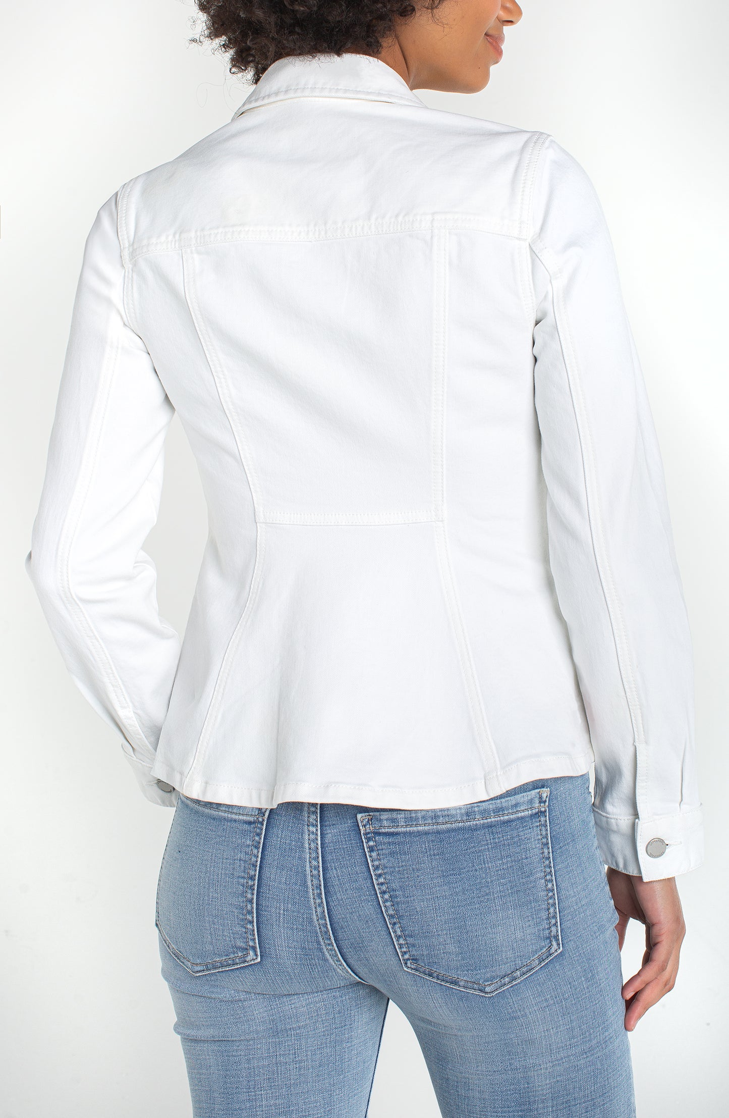 White Fit and Flare Trucker Jacket