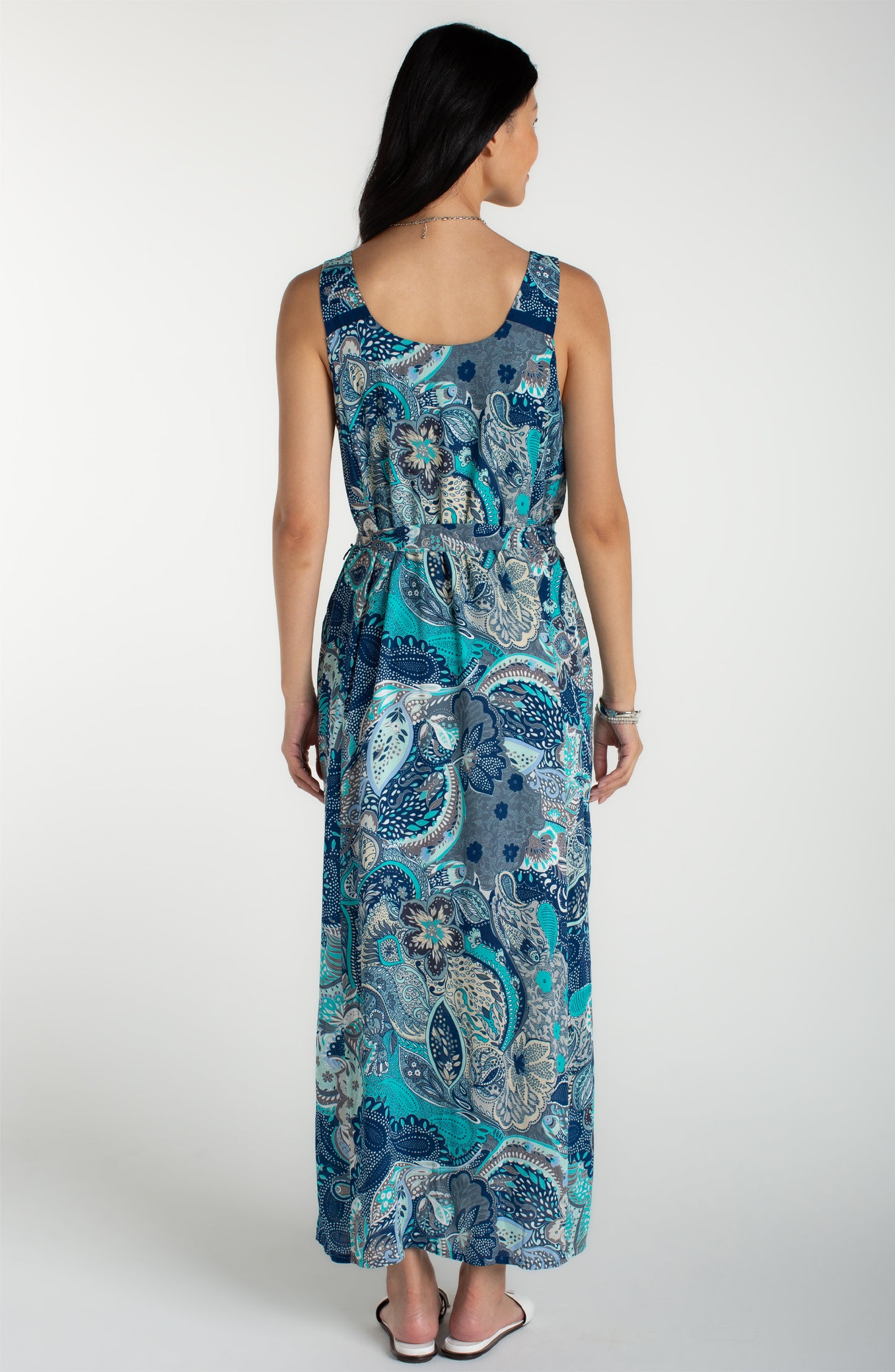 Blue and Aqua Maxi Dress