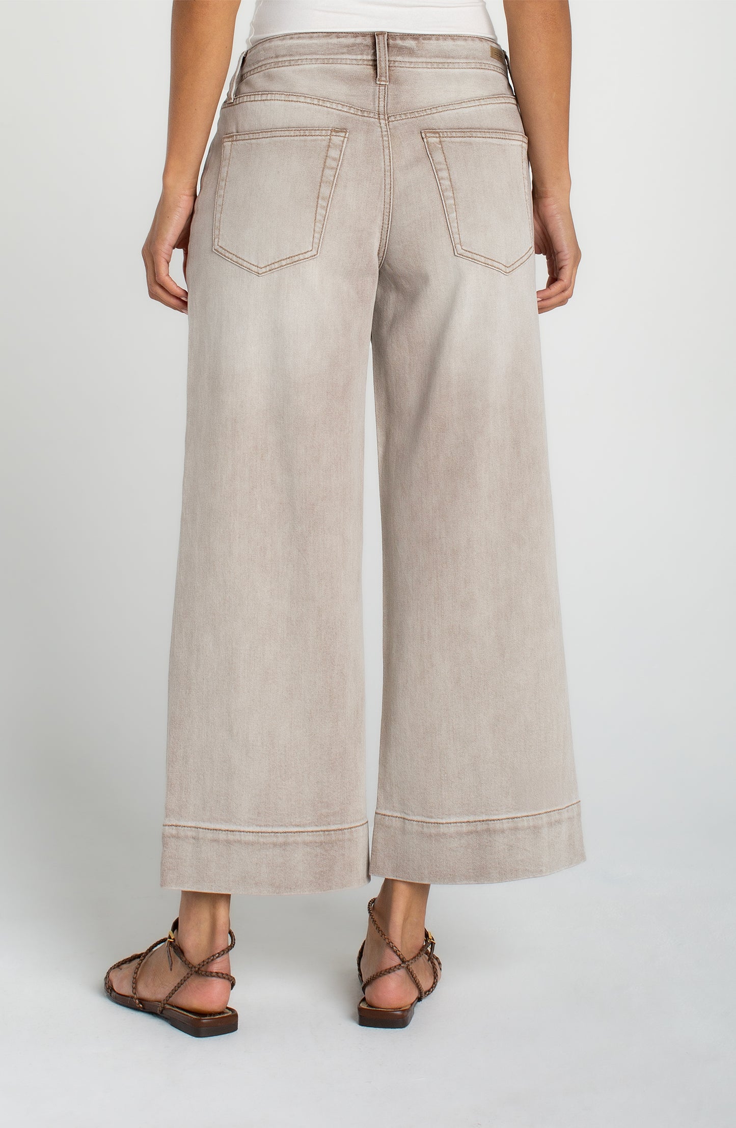 Khaki Weekender Crop Wide Leg Jean