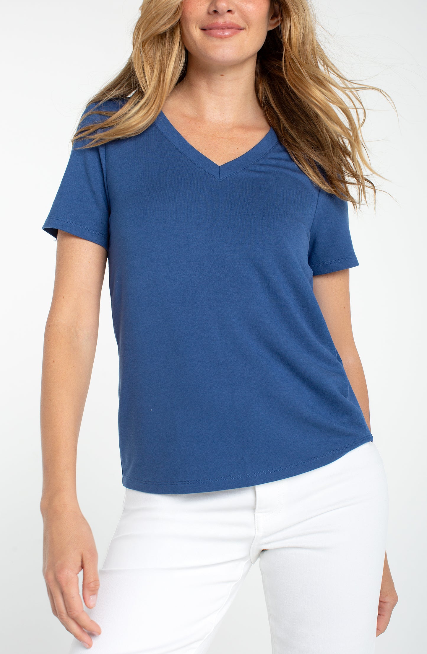 Knit V Neck Tee