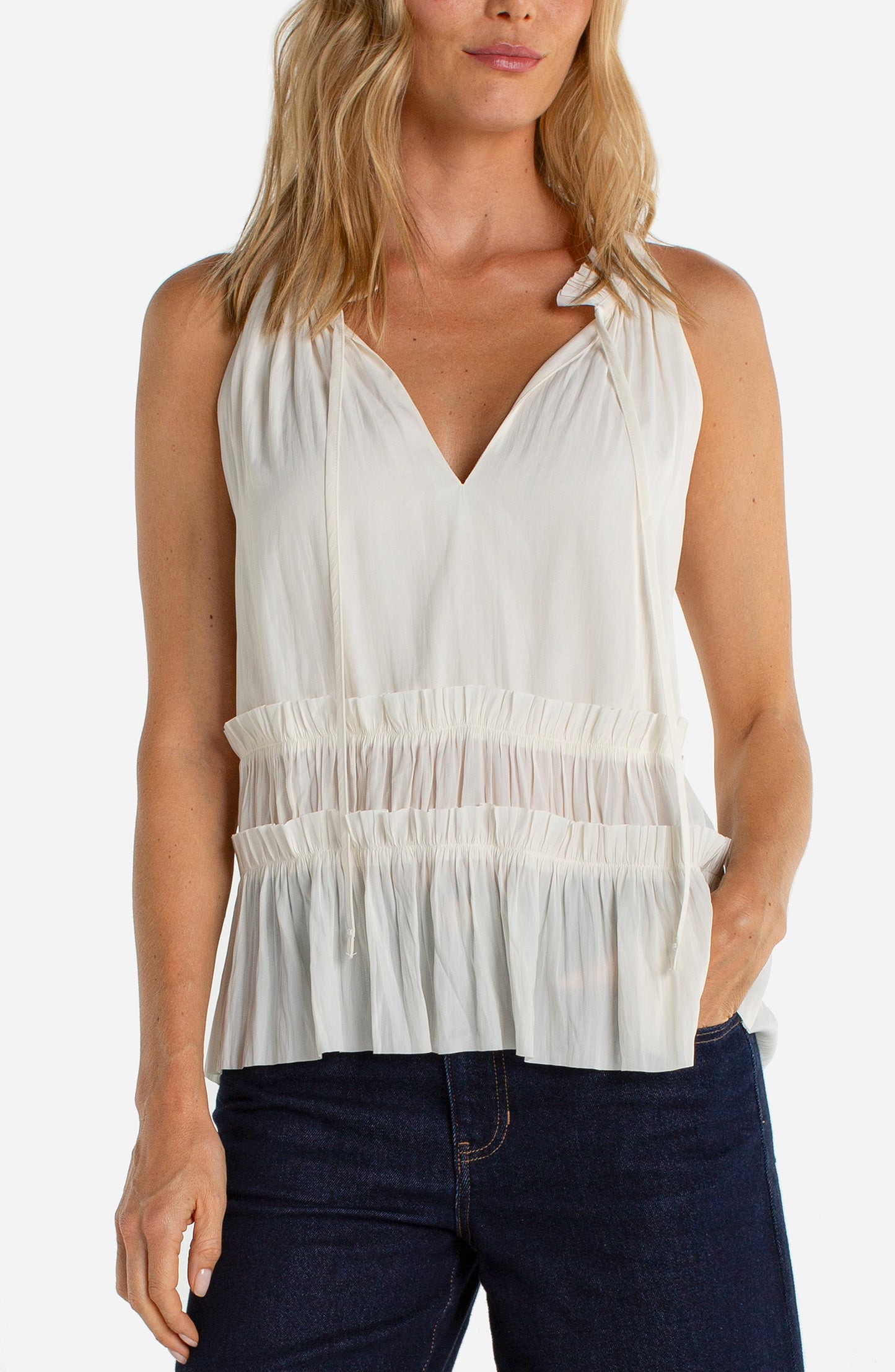 Sleeveless Ruffle Tank Top
