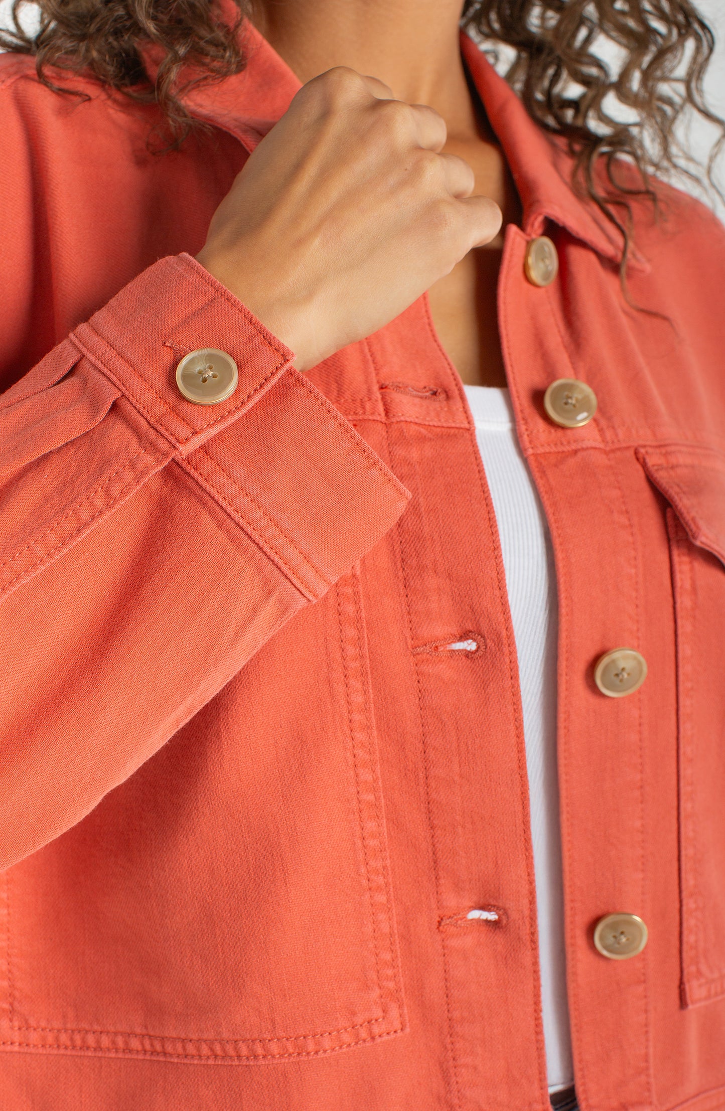 Orange Oversized Cropped Jacket