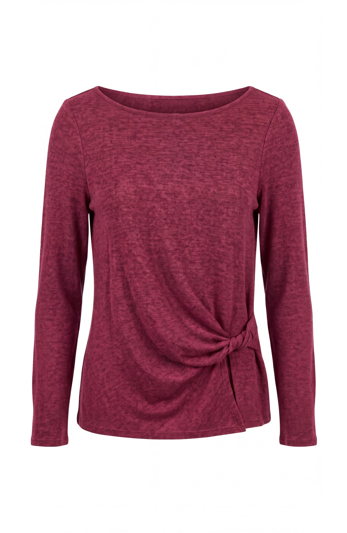 Cranberry Boat Neck Knit Top with Twist Shirt