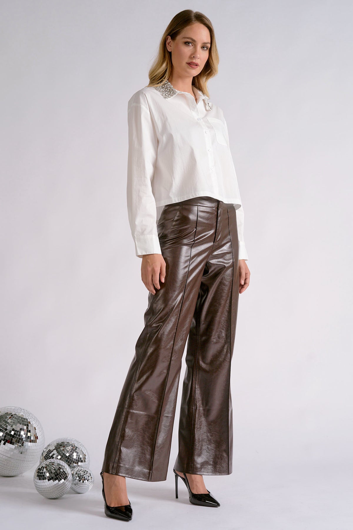 White Blouse with Rhinestones