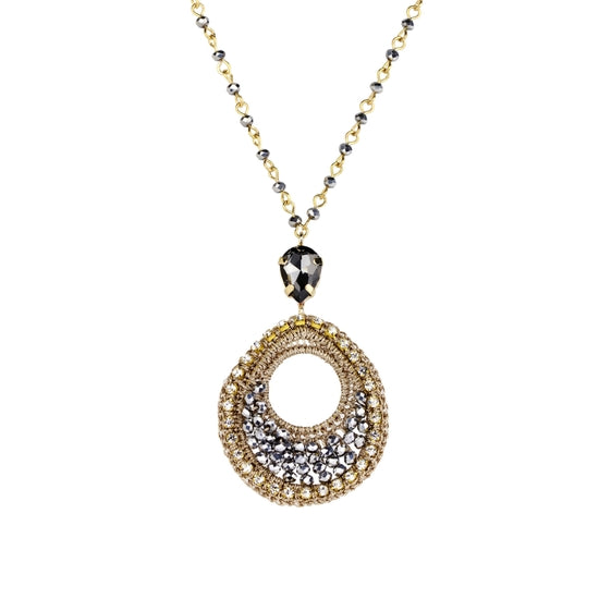 Vivaan Teardrop Gemstone Pendant Statement Necklace