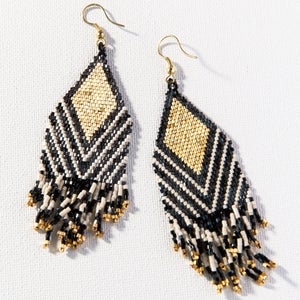 Stripe Luxe Earring with Fringe