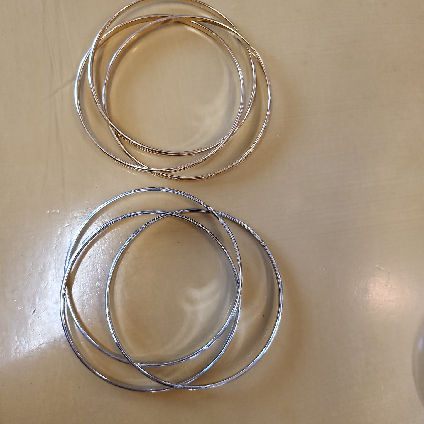 Triple Smooth Interlocked Bangle Set