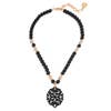Damask Pendant Beaded Necklace