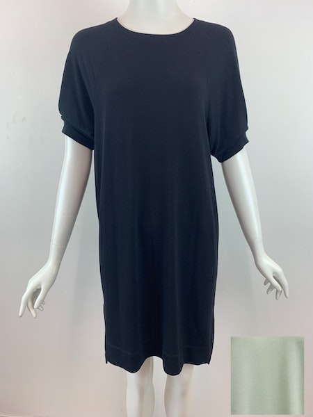 French Terry Pleated Sleeve Dress
