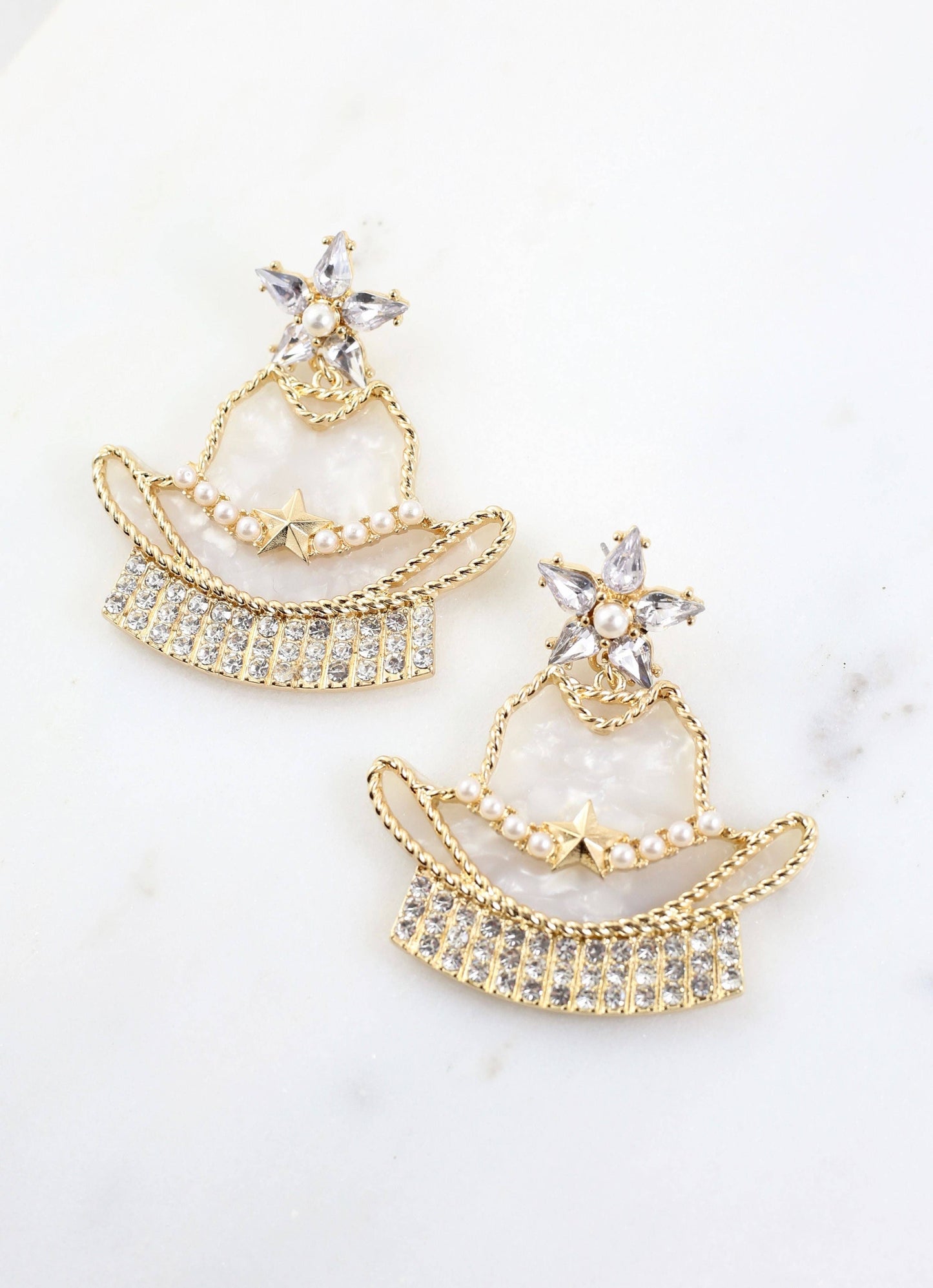 Waylon Cowboy Hat Earring IVORY