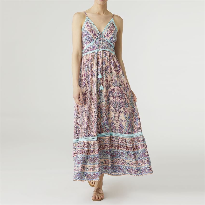 NIXI PRINTED RUFFLE BOTTOM DRESS