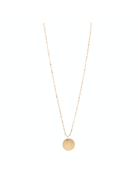 Bead Necklace with Circle Pendant