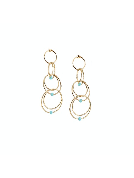 Multi circle crystal bead drop Earring