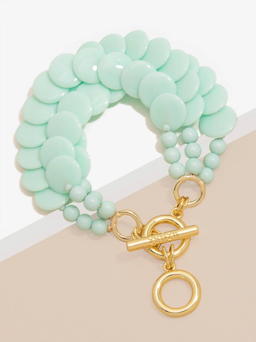 Beaded Layered Toggle Bracelet Mint