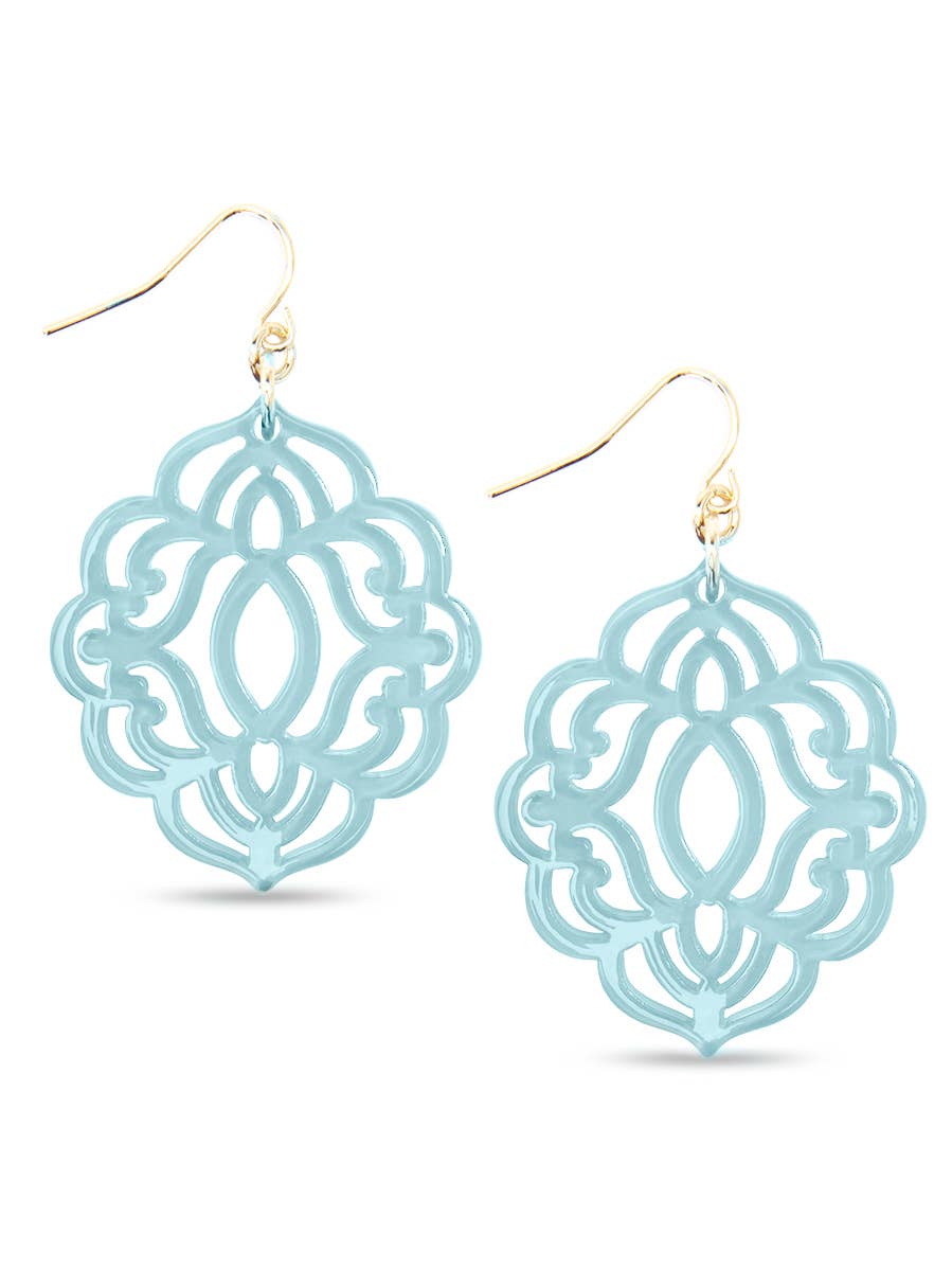 Baroque Resin Drop Earring Sky
