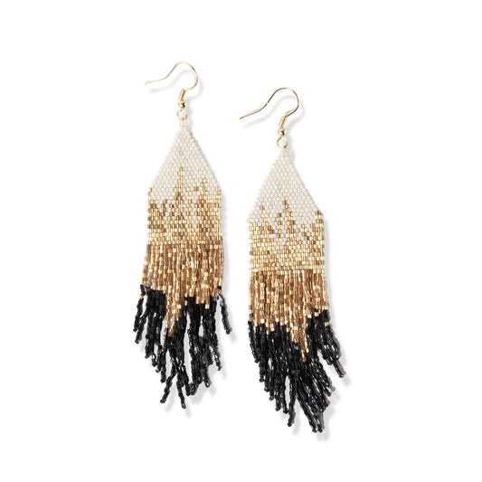 Gold Black Mixed Metallic Luxe Ombre Earring