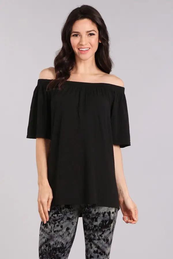Off Shoulder Top with Short Sleeve