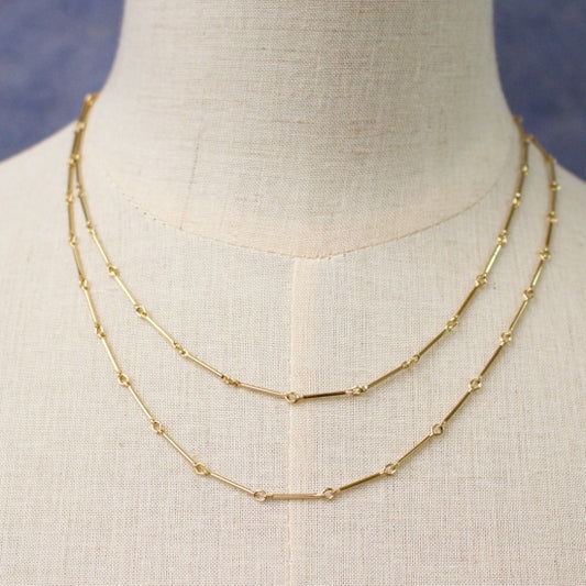 Delicate Pre-Layered Bar Chain Necklace
