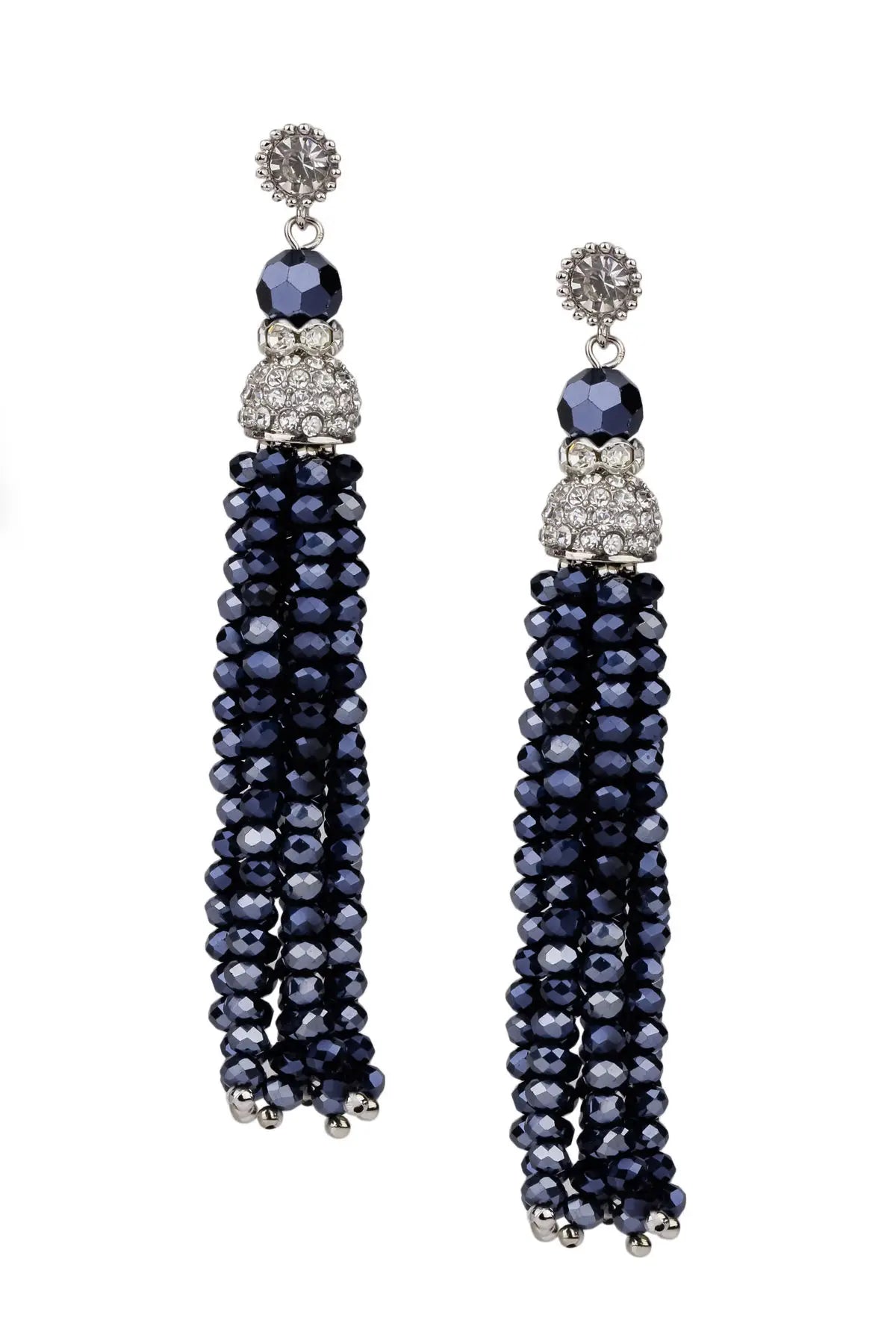 Bridal Crystal Beaded Tassel Earring