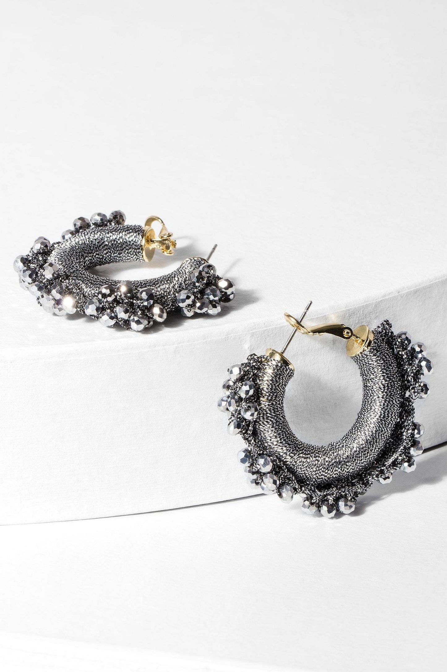 Royal Redux Glass Bead Hoop Earrings