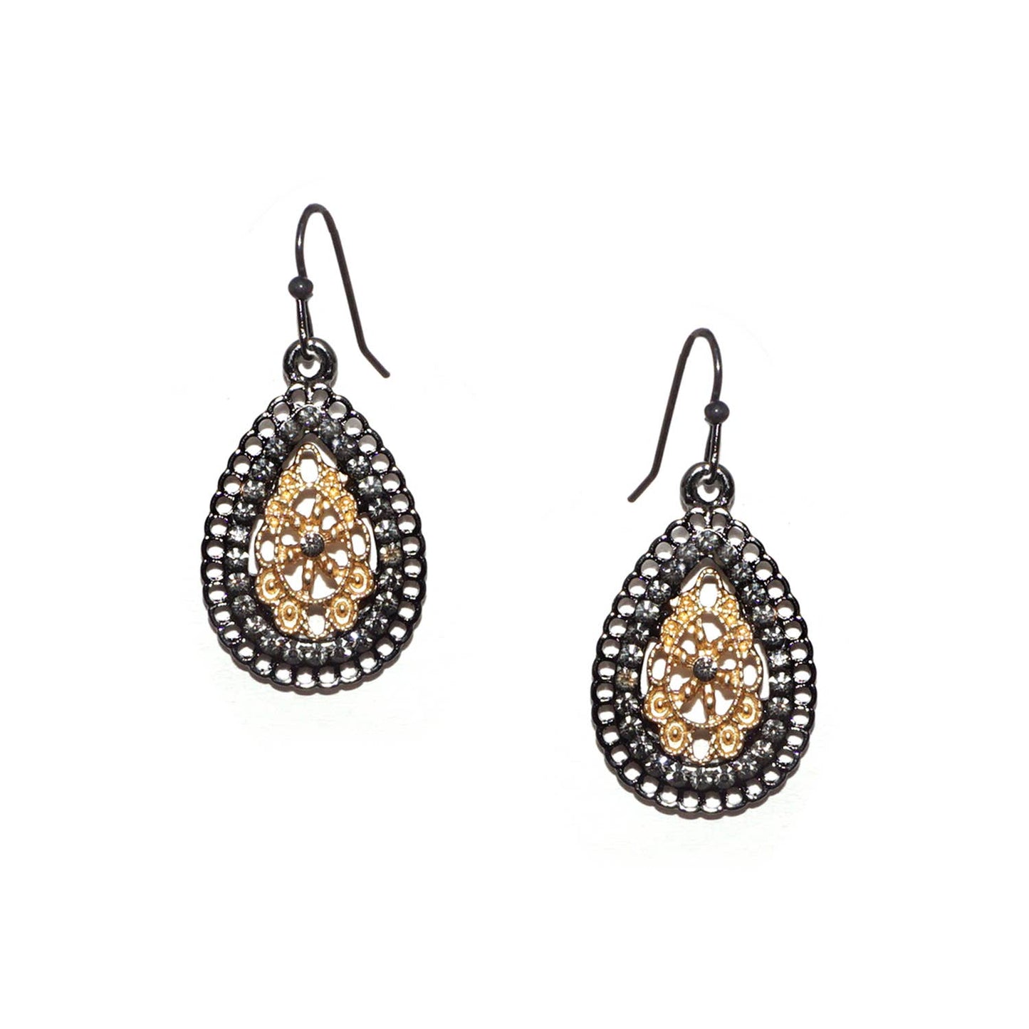 Vintage oval disc earring