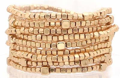 Matte Gold Beaded Stacked Bracelet