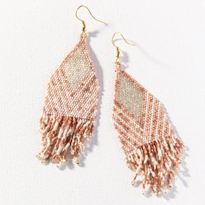 Stripe Luxe Earring with Fringe