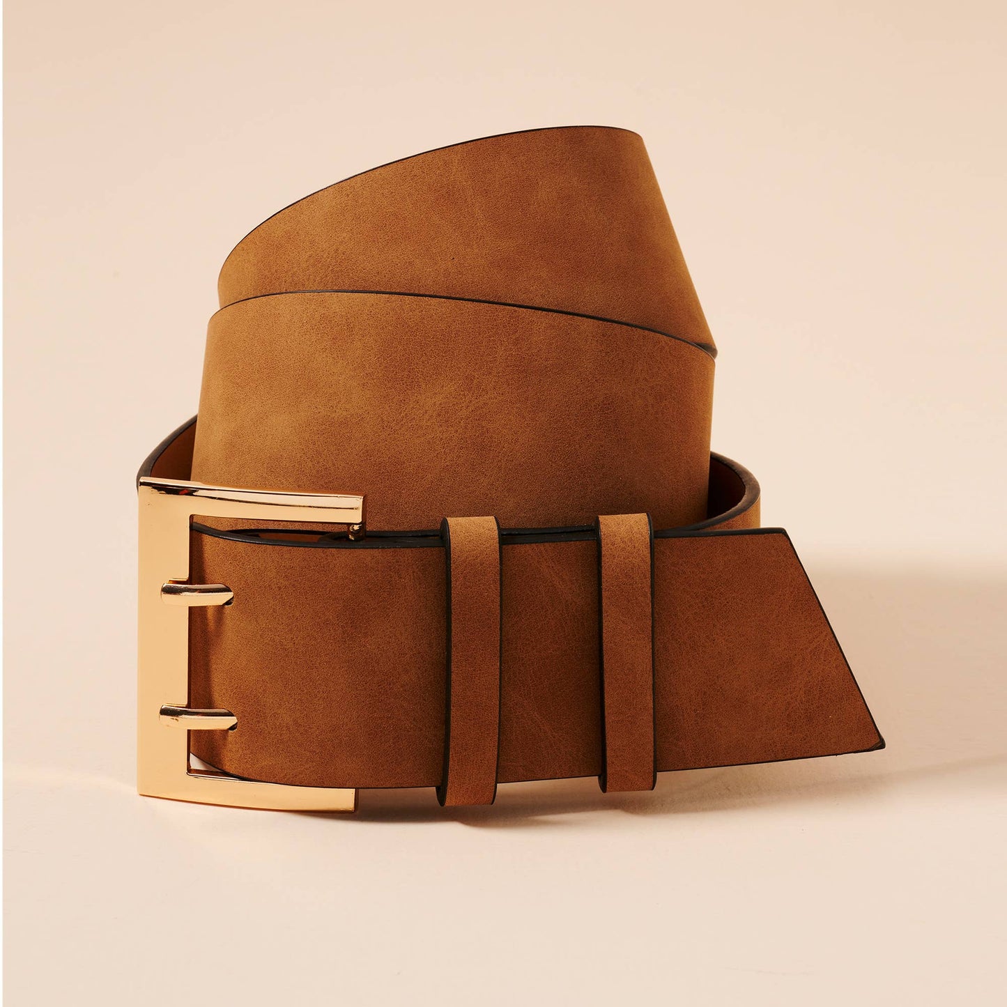 Wide Suede Waist Belt Camel