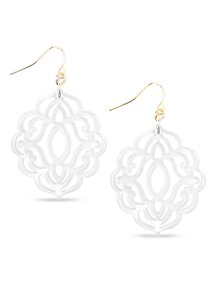 Baroque Resin Drop Earring