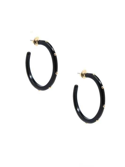 Studded Resin Hoop Earring